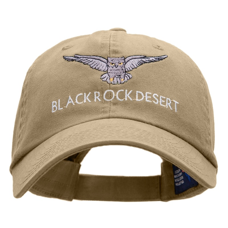 Black Rock Owl Embroidered Cotton Twill Cap Khaki One Size