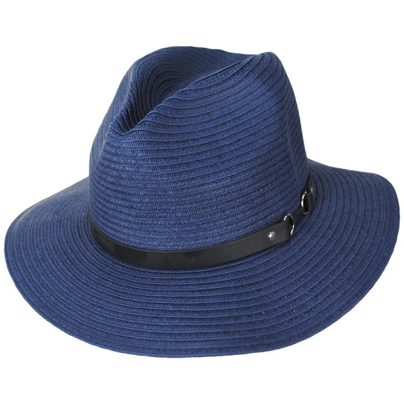 Cameron Toyo Braid Fedora Hat BLUE S