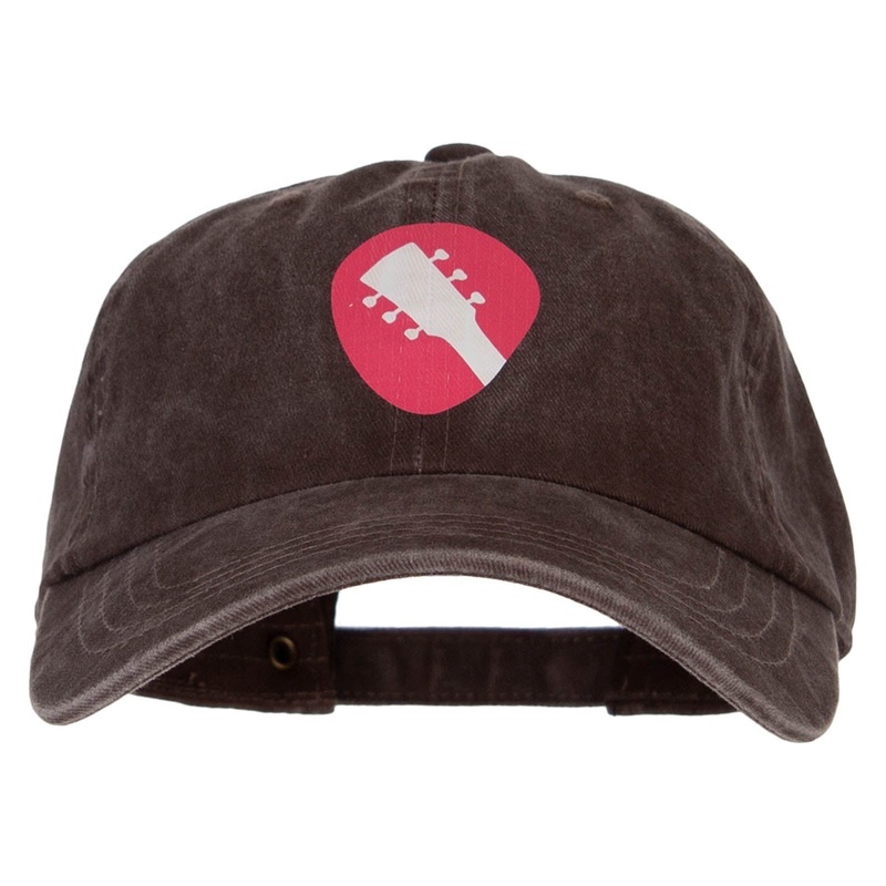 Guitar Pick Heat Transfer Unstructured Cotton Cap Brown One Size
