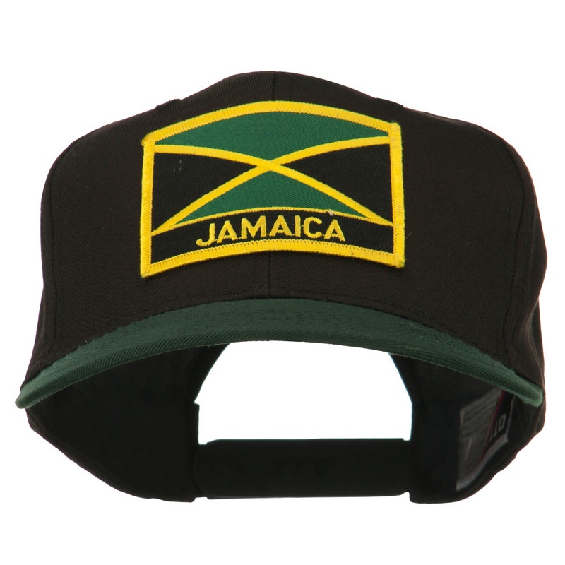 Jamaica Flag Two Tone Pro Style Patched Cap Green Black One Size