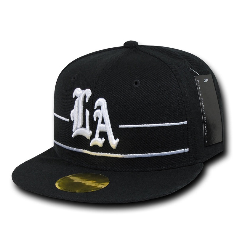 Los Angeles LA City Snapback Flat Bill Hats, Flip Side Black