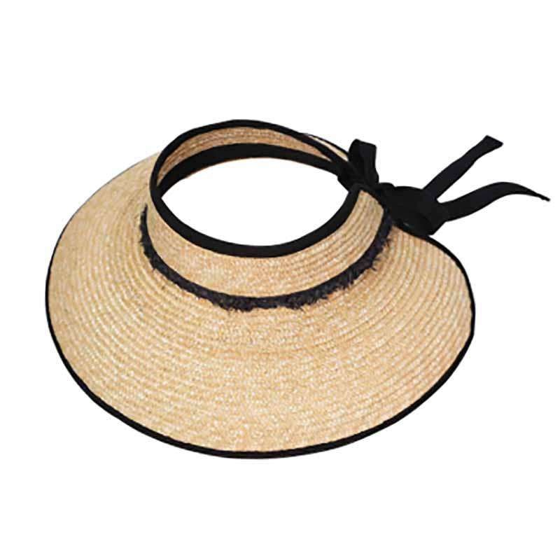 Straw Sun Visor Hat with Frayed Band – KW Fashion Natural