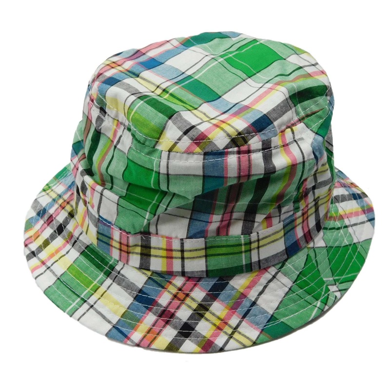 Tropical Trends Plaid Golf Bucket Hat Green