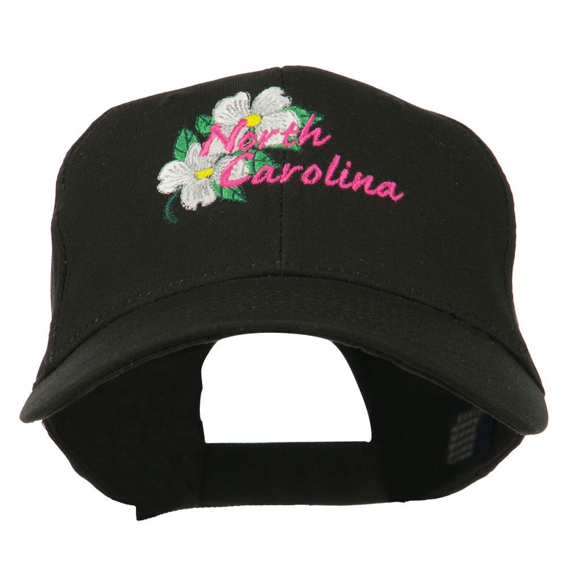 USA State North Carolina Embroidered Low Cap Black One Size