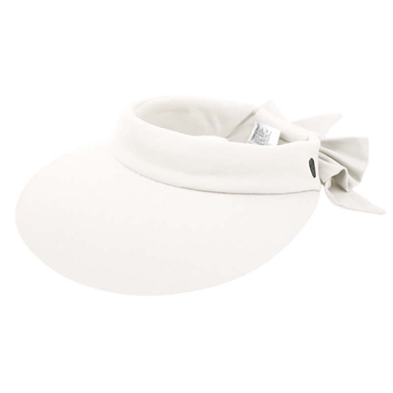 Wide Brim Cotton Sun Visor with Bow – Epoch Hats White