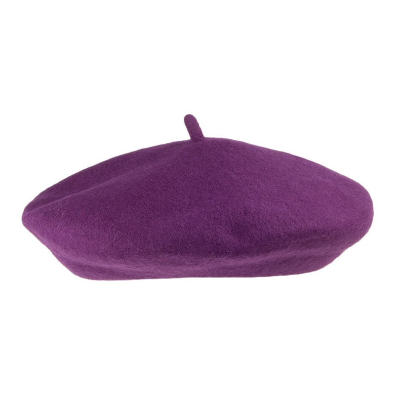 Wool Fashion Beret – Purple 1-Size