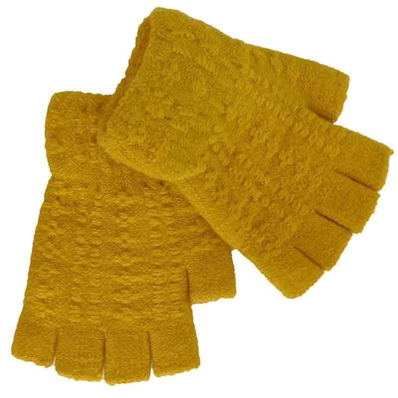 Yellow Boucle Knit Mitts by JSA Yellow