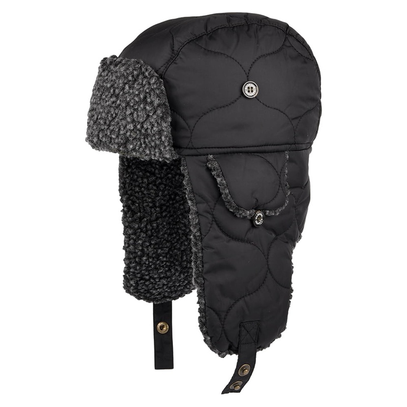 Barbour Hats Sandbay Quilted Trapper Hat – Black S