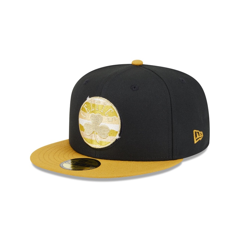 Boston Celtics Metallic Gold Logo 59FIFTY Fitted Hat 7