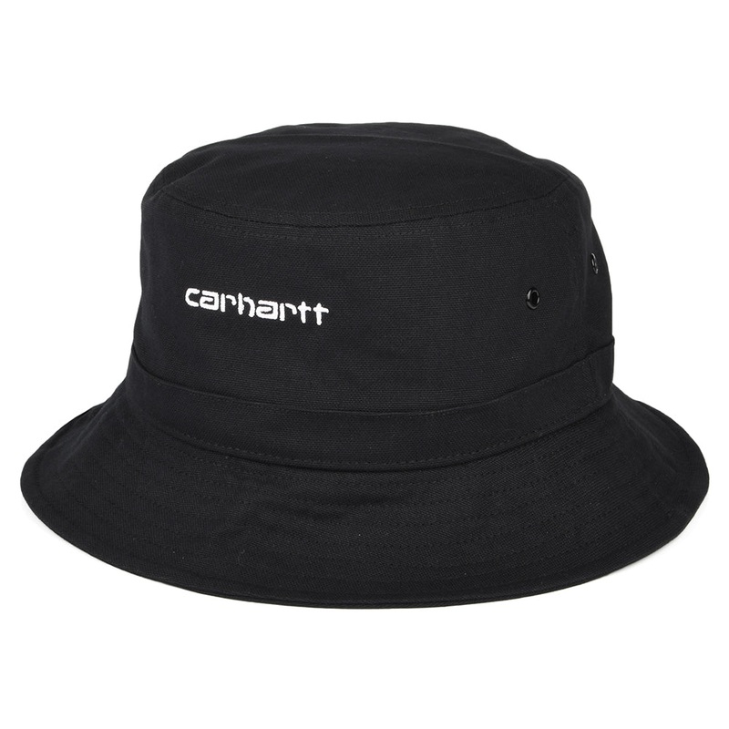 Carhartt WIP Hats Cotton Canvas Script Bucket Hat – Black Small/Medium