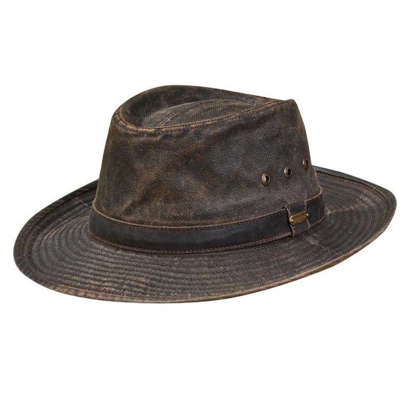 Distressed Cotton Tiller Hat – Stetson Legendary Hats Brown Medium (57 cm)