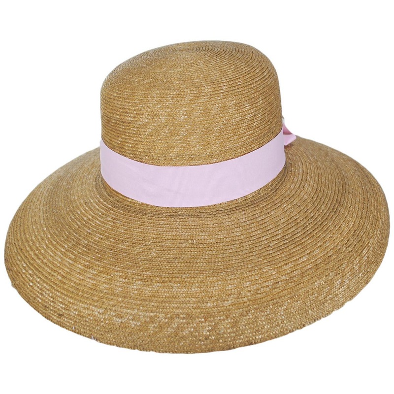 Golightly Milan Straw Lampshade Sun Hat PINK ONE SIZE FITS MOST