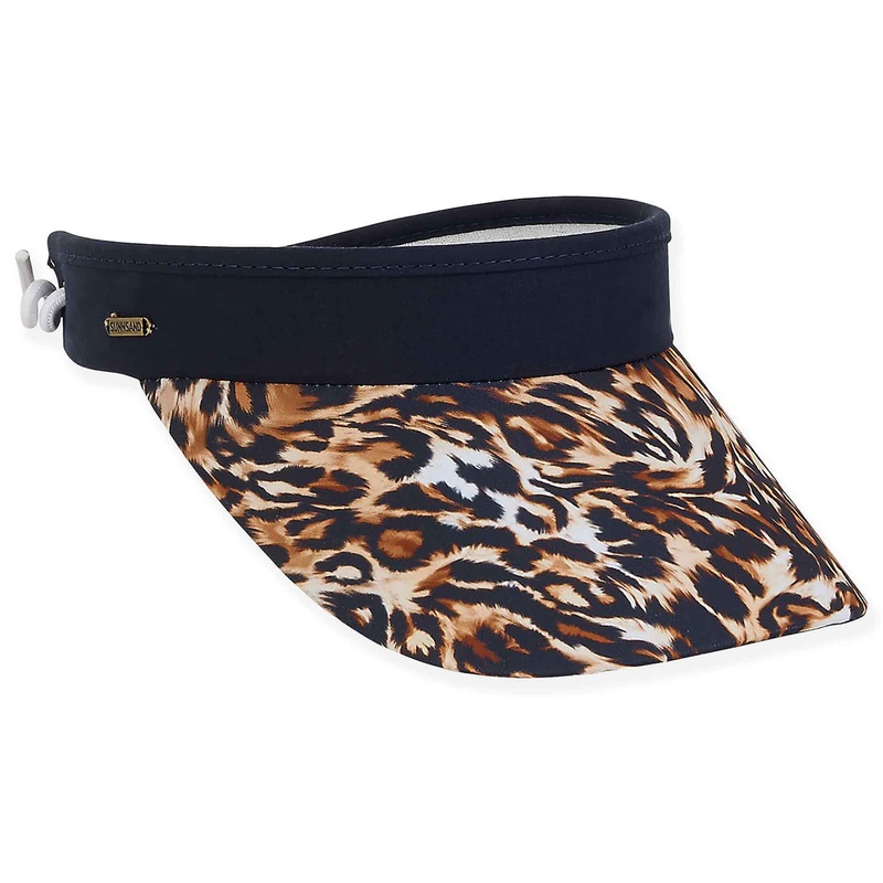 La Barra Animal Print Visor Hat with Coil Closure – Sun ‘N’ Sand Black OSFM