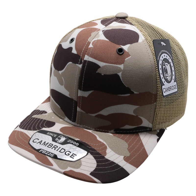 Pit Bull Cambridge PB226 Shiny Camo Trucker Hat Camouflage Cap Khaki