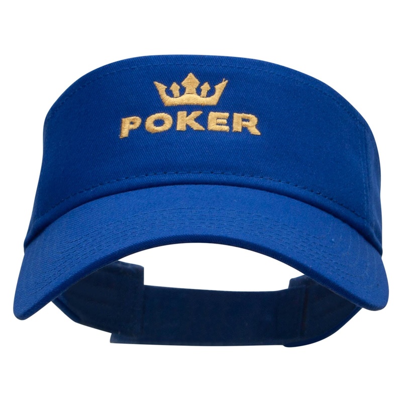 Poker King Embroidered Cotton Twill Sun Visor Royal One Size