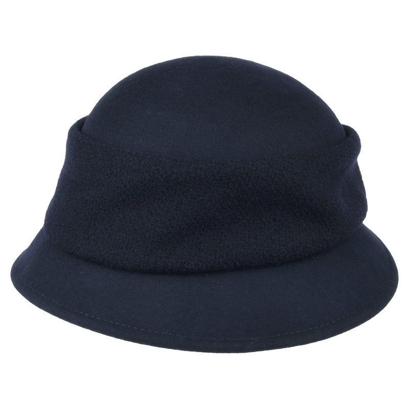 Seeberger Hats Wool Felt Cloche Hat – Navy Blue 1-Size