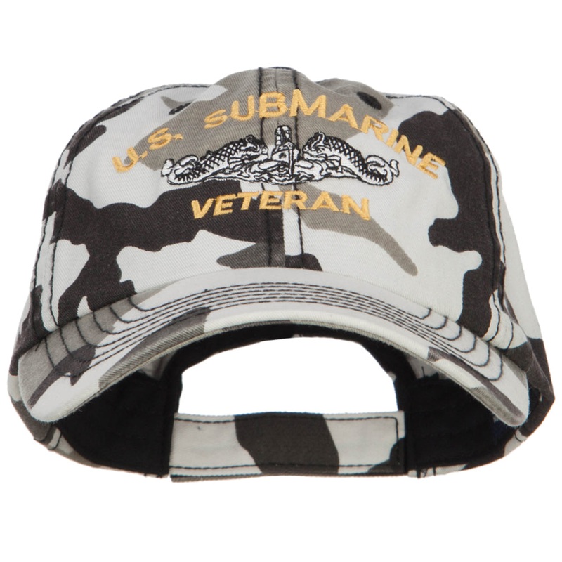 US Submarine Veteran Military Embroidered Enzyme Camo Cap City One Size