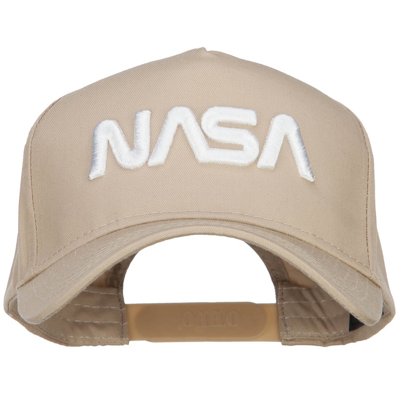3D NASA Letters Logo Embroidered Twill 5 Panel Cap Khaki One Size