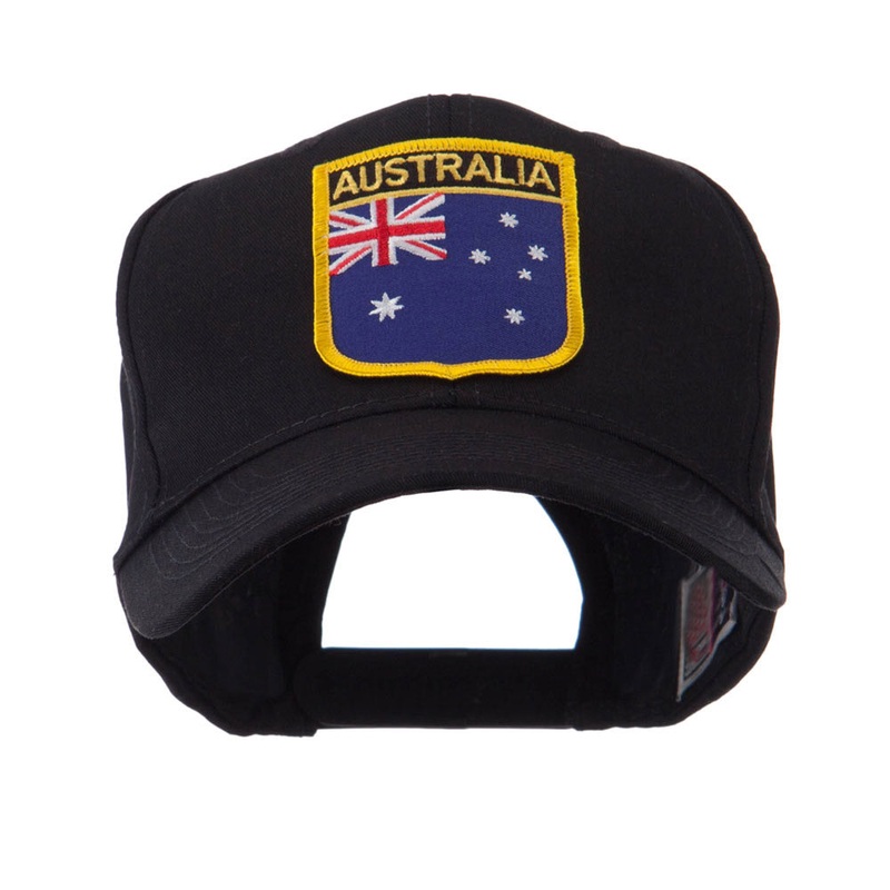 Asia Australia and Other Flag Shield Patch Cap Australia One Size