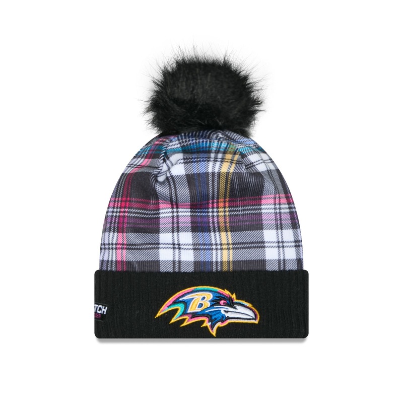 Baltimore Ravens 2024 Crucial Catch Women’s Pom Knit Hat One Size