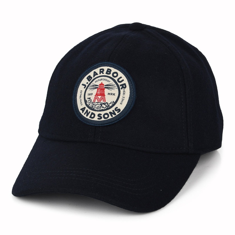 Barbour Hats Hudshaw Melton Wool Baseball Cap – Navy Blue Adjustable