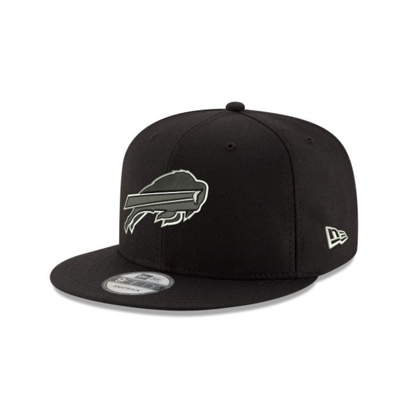 Buffalo Bills Black and White 9FIFTY Snapback Hat One Size