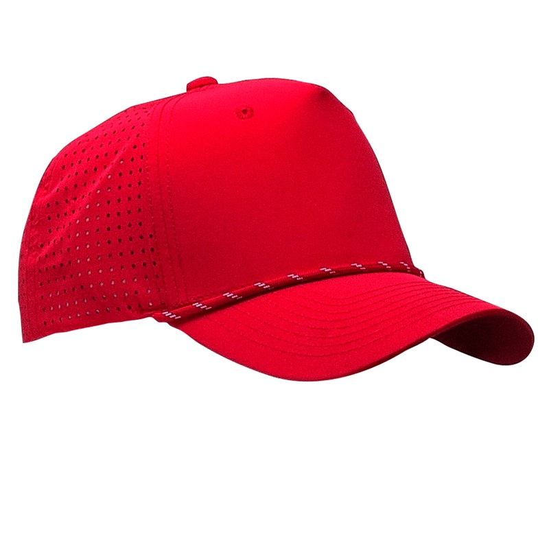 Cobra XFR 5 Panel Structured Perforated Laser Cut Back Hat, Mix Colors Rope Red_Red/White Rope