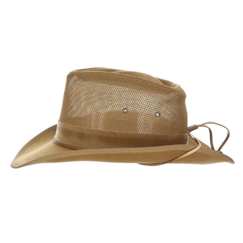 DPC Global Western Soaker Hat with Chin Cord – Dorfman Hats Tan S/M