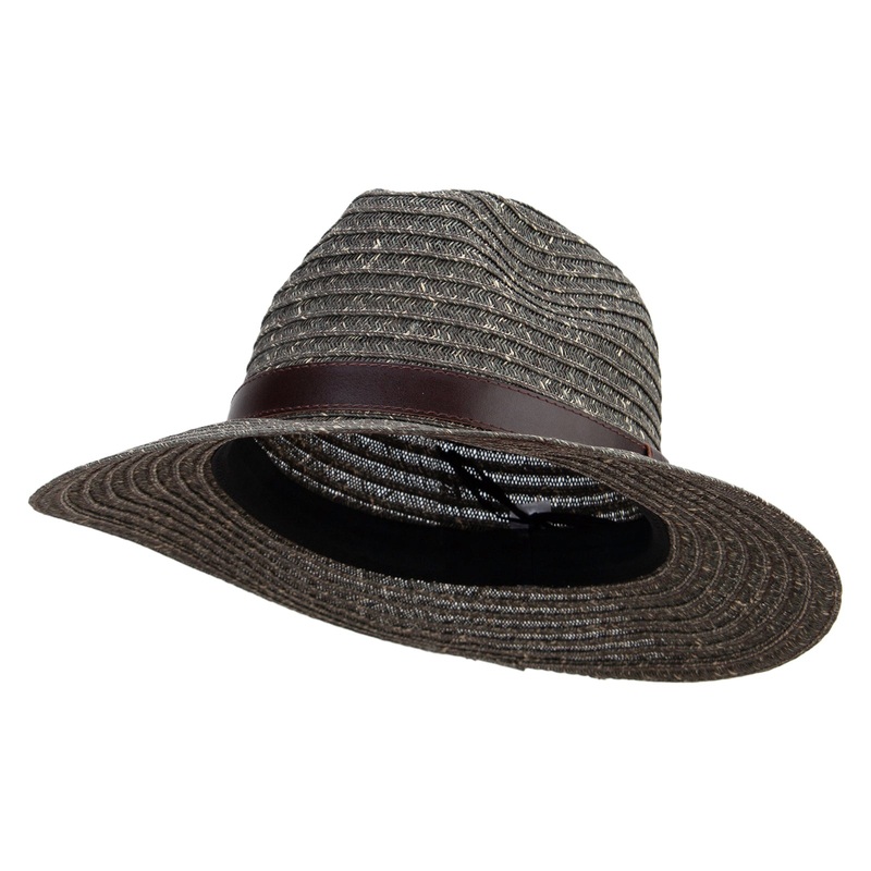 Men’s Fine Weave 3″ Brim Fedora Grey Tweed L
