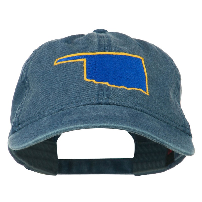 Oklahoma State Map Embroidered Cap Navy One Size