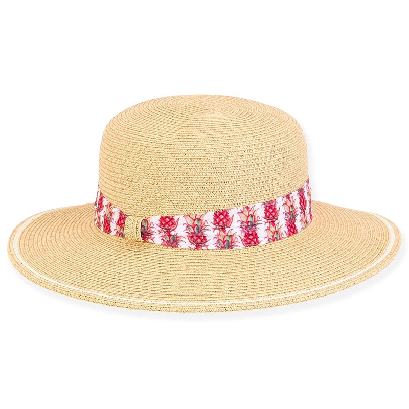 Petite Sun Hat with Pineapple Band – Sunny Dayz Natural Small (54 cm)