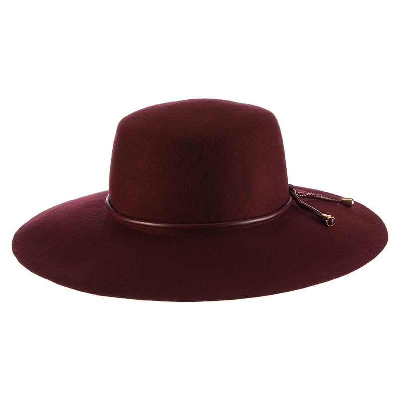 Scala Hats Adelle Crushable Wool Felt Boater Hat – Wine 1-Size