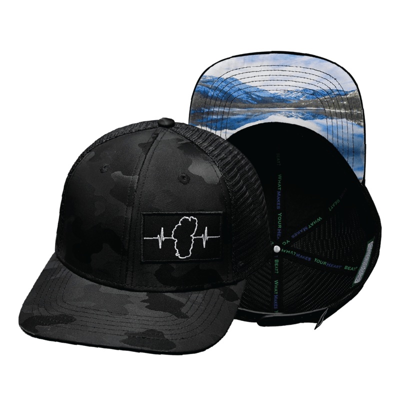 Tahoe Hat – Baseball Hat Fit – Black Camo / Black – Trucker Mesh