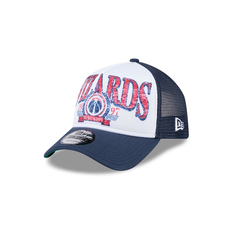 Washington Wizards Distressed 9FORTY A-Frame Trucker Hat One Size