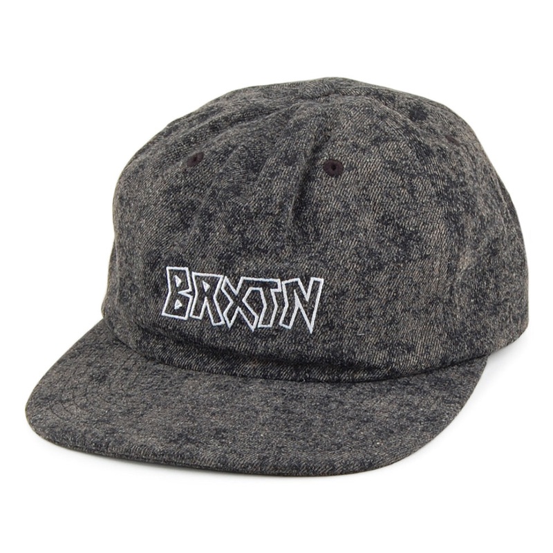 Brixton Hats Simmons Unstructured Snapback Cap – Washed Black Adjustable