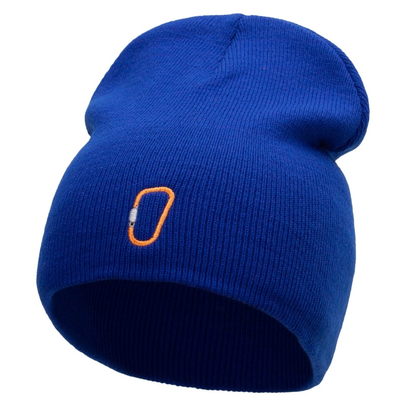 Carabiner Clip Embroidered 8 inch Acrylic Short Blank Beanie Royal One Size