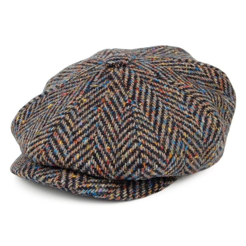 City Sport Donegal Tweed Herringbone Newsboy Cap – Dark Multi S