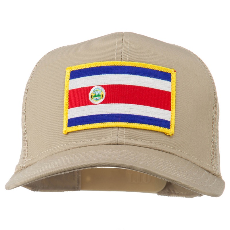 Costa Rica Patched Mesh Cap Khaki One Size