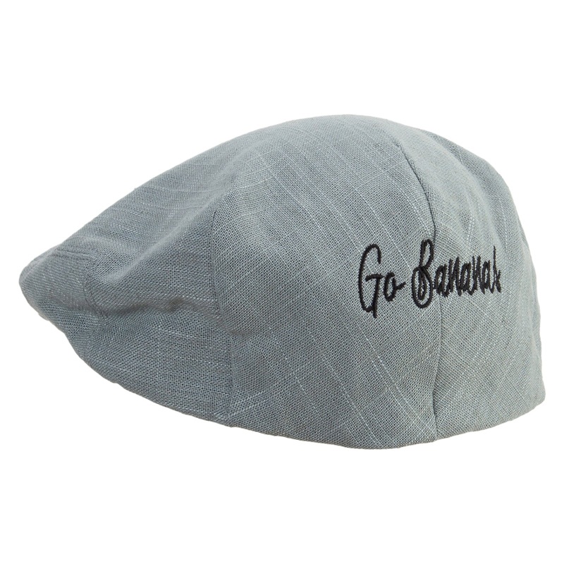 Go Bananas Embroidered Big Size Men’s Linen Ivy Cap Slate Grey XL-2XL