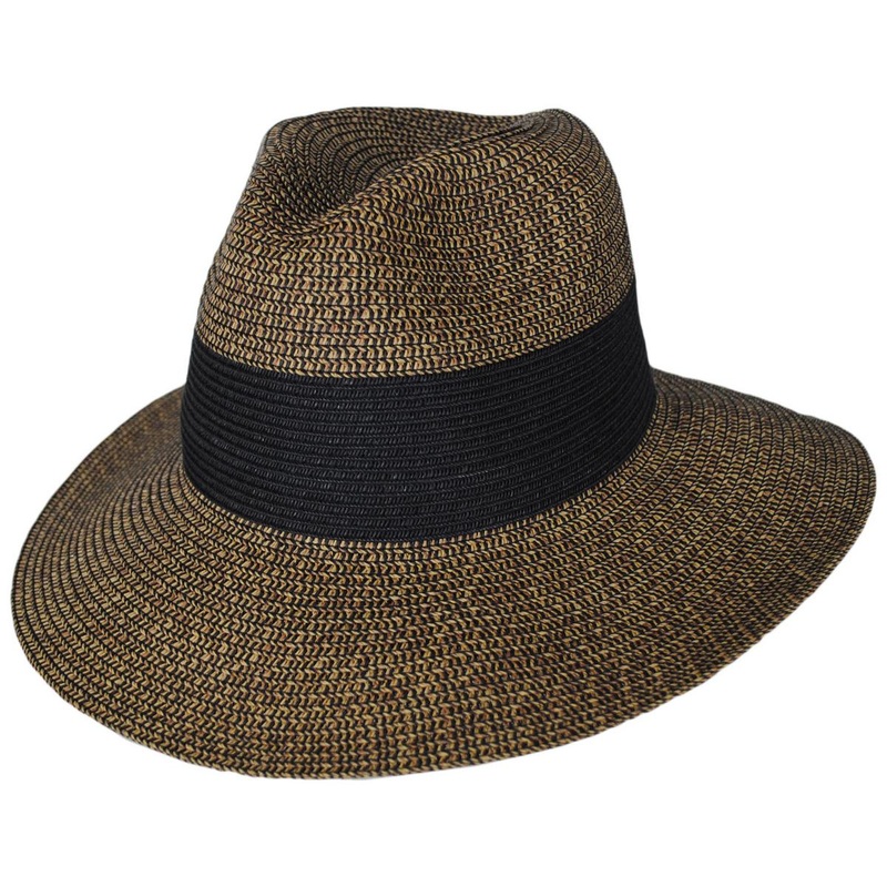 Inline Toyo Straw Fedora Hat BLACK TWEED ONE SIZE FITS MOST