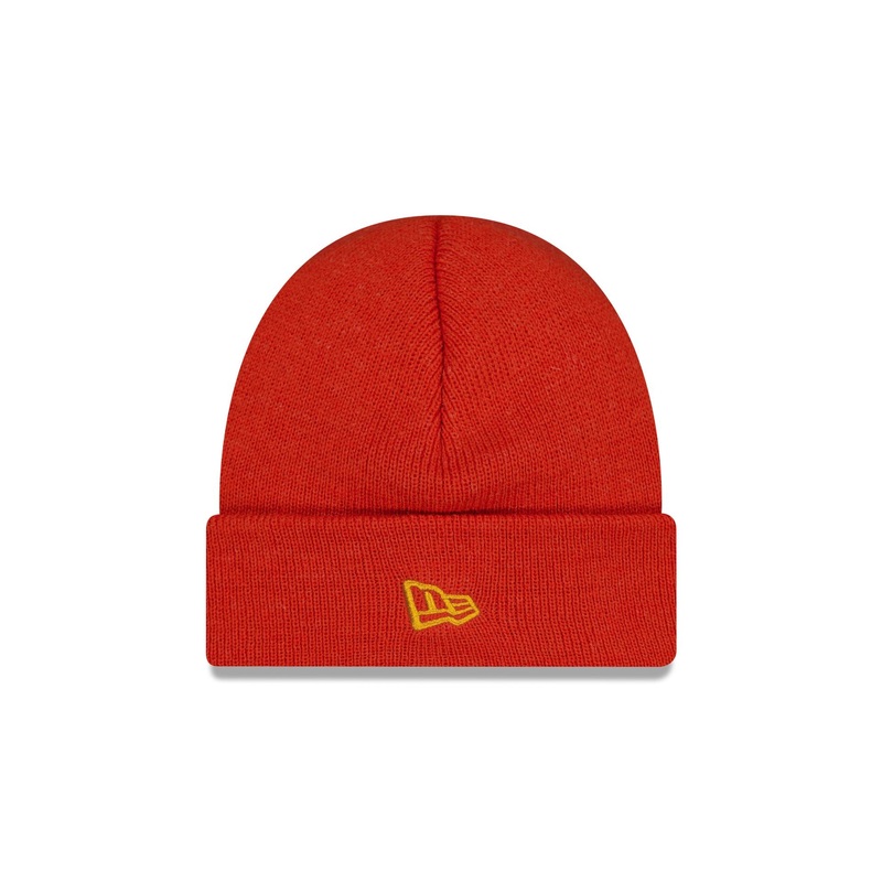 New Era Orange Short Cuff Knit Beanie One Size