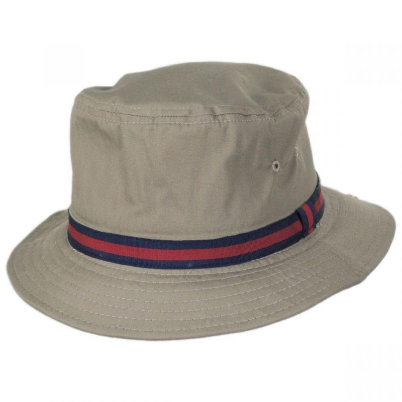 Poplin Cotton Blend Rain Bucket Hat BRITISH TAN S