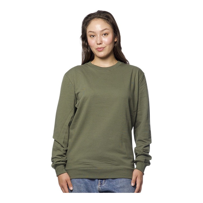 Royal Apparel Unisex Combed Cotton Fleece Crewneck Sweatshirt  Style 13159 Made in USA Army XS