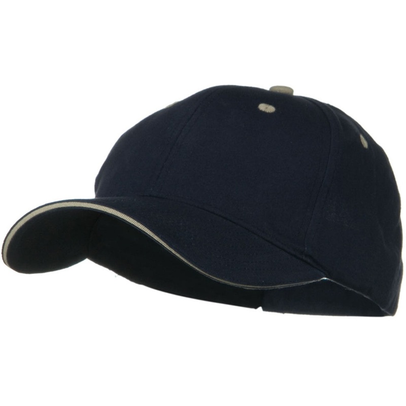 Solid Brushed Twill Sandwich Visor Cap Royal White One Size