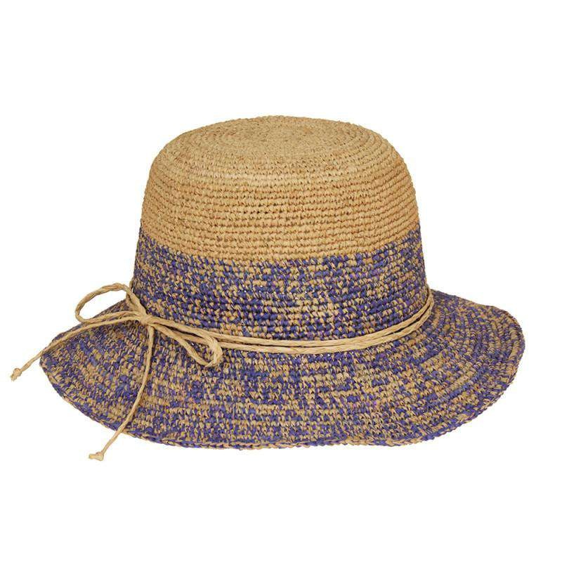 Two Tone Raffia Cloche Hat – Sophia Collection Brown Medium (57 cm)