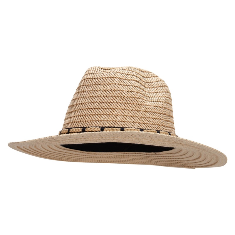 Women’s Paper Poly Braid Brim Hat Black Toast One Size