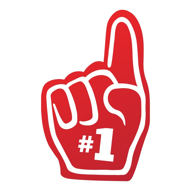 #1 Finger Heat Transfer Sticker Red One Size