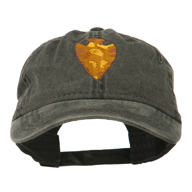 Arrowhead Embroidered Washed Cap Black One Size
