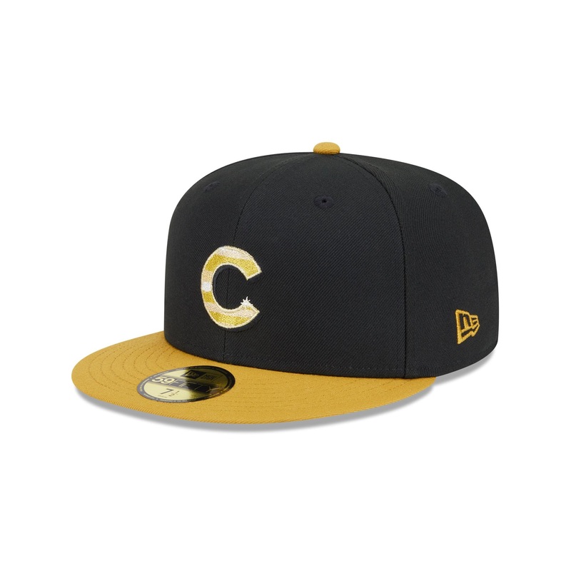 Chicago Cubs Metallic Gold Logo 59FIFTY Fitted Hat 7