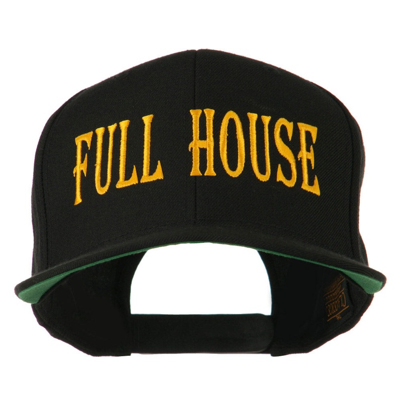 Gaming Full House Embroidered Flat Bill Cap Black One Size